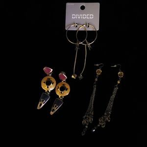 Vintage like earrings, pierced style 3 pairs, great deal!